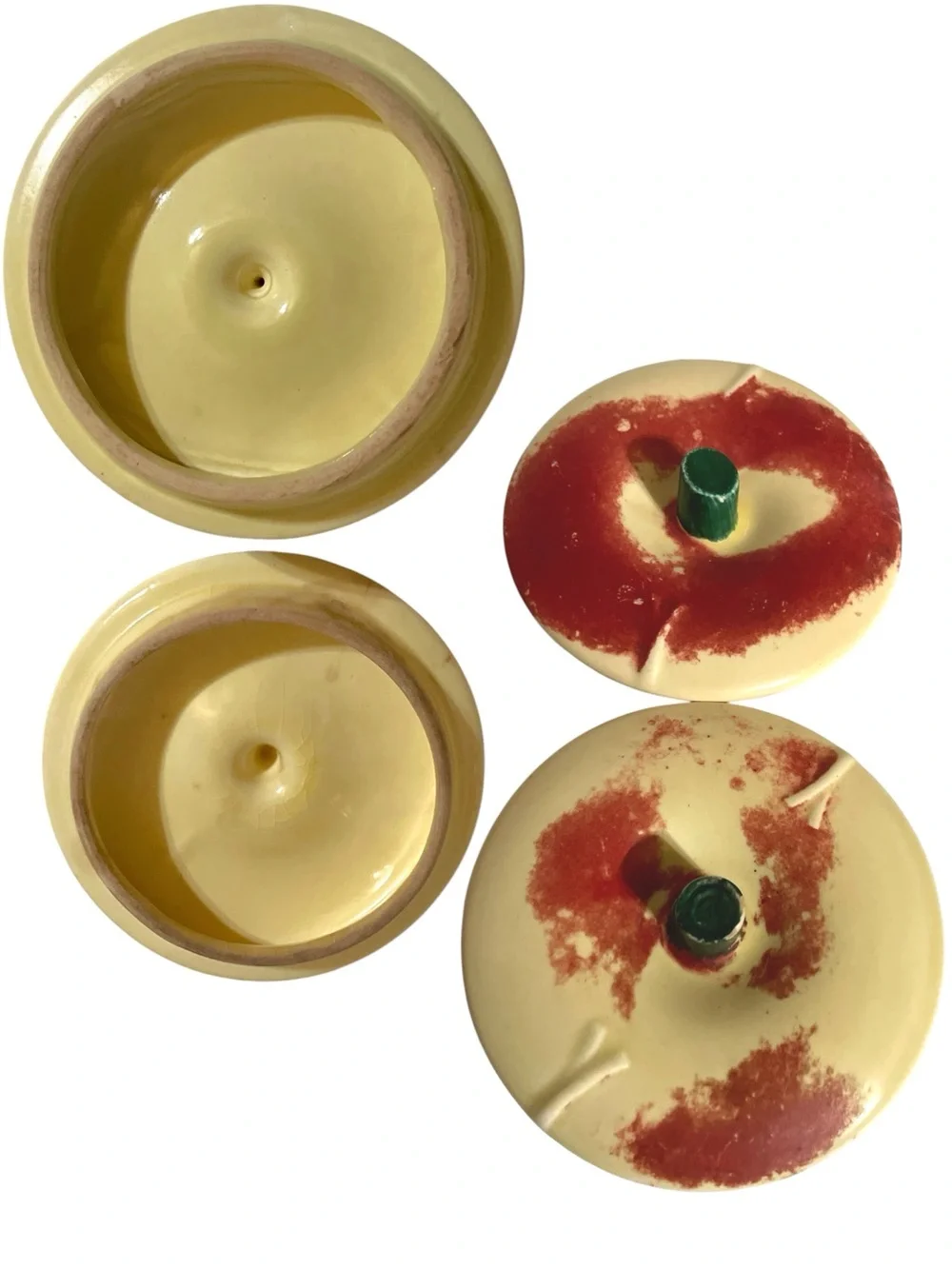 Vintage Hull Pottery Blushing Apple 4-Piece Kitchen Set - Cookie Jar & Shakers